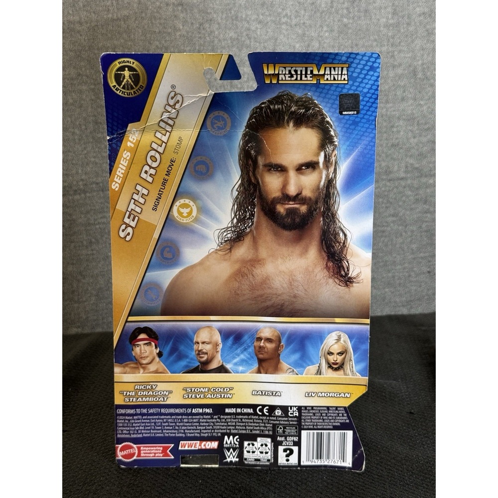 Seth Rollins WWE WrestleMania Main Event Series 152 Action Figure In Stock - Picture 2 of 2
